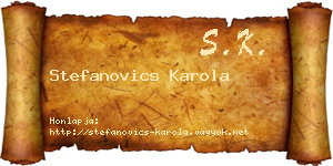 Stefanovics Karola névjegykártya
